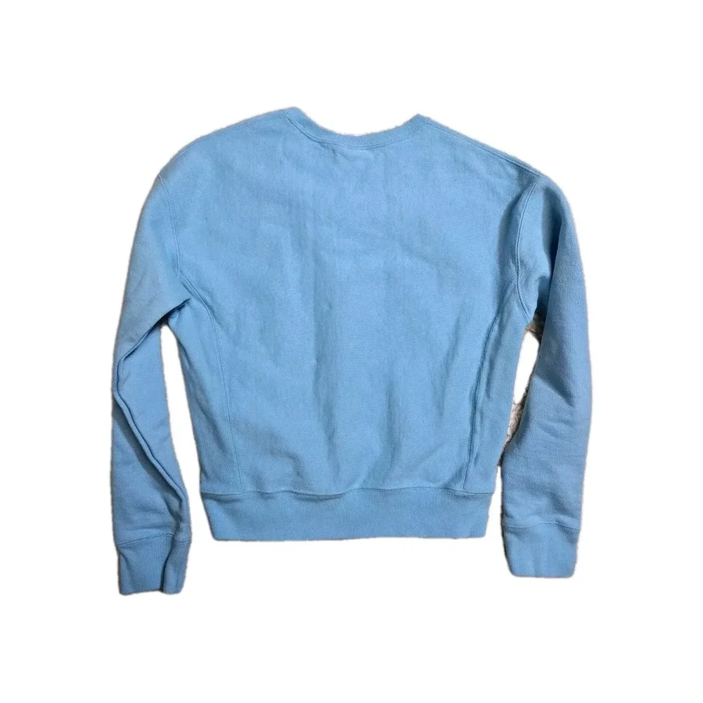 Champion reverse weave vintage script sweatshirt Blue Small Women's - Picture 2 of 4